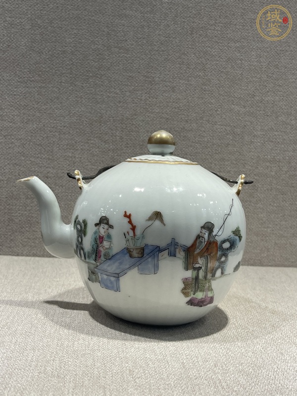 古玩清代粉彩一粒珠壺真品鑒賞圖