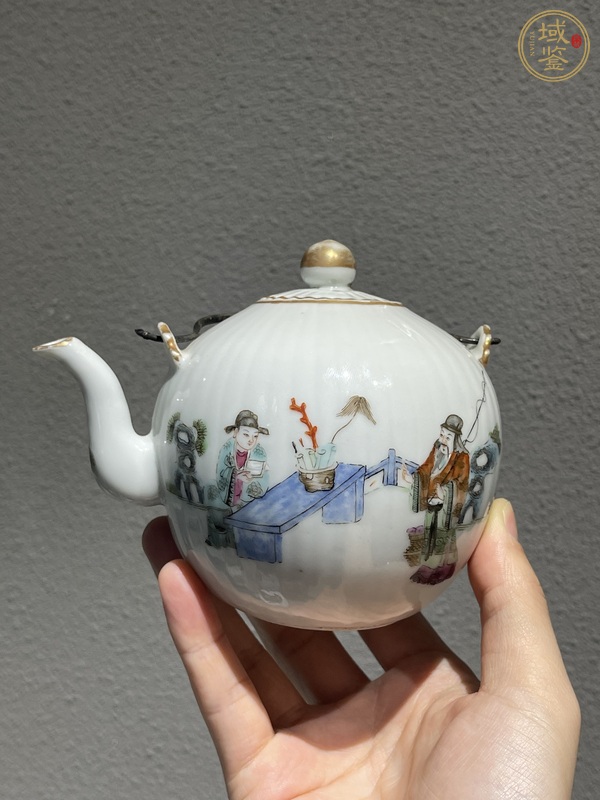 古玩陶瓷清代粉彩一粒珠壺真品鑒賞圖