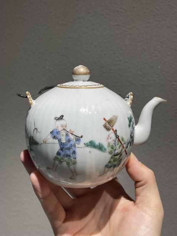 古玩陶瓷清代粉彩一粒珠壺拍賣，當(dāng)前價格13888元