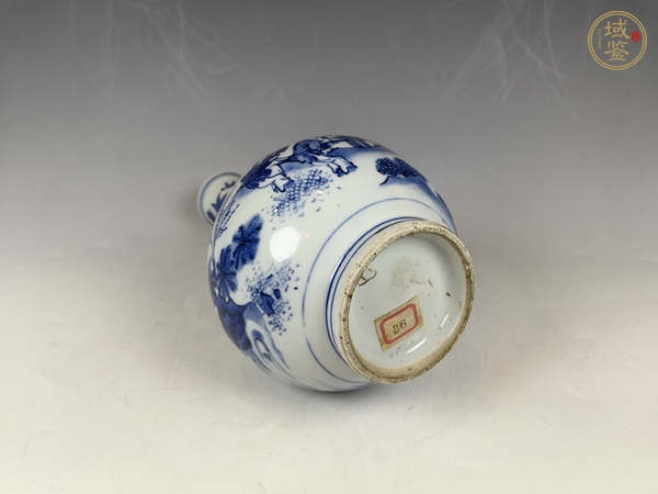 古玩陶瓷明崇禎竹林七賢人物紋青花賞瓶真品鑒賞圖