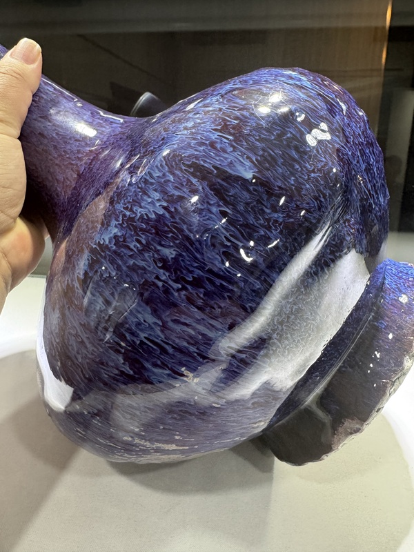 古玩陶瓷創(chuàng)匯期至80年代窯變釉瓶拍賣(mài)，當(dāng)前價(jià)格6656元