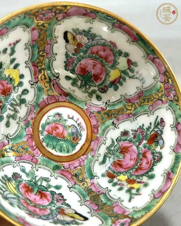 古玩陶瓷廣彩開窗花卉碗真品鑒賞圖