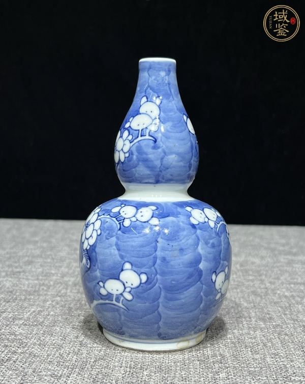 古玩陶瓷光緒青花冰梅葫蘆瓶真品鑒賞圖