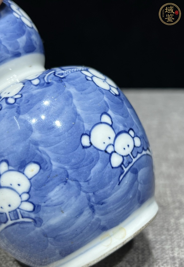 古玩陶瓷光緒青花冰梅葫蘆瓶真品鑒賞圖