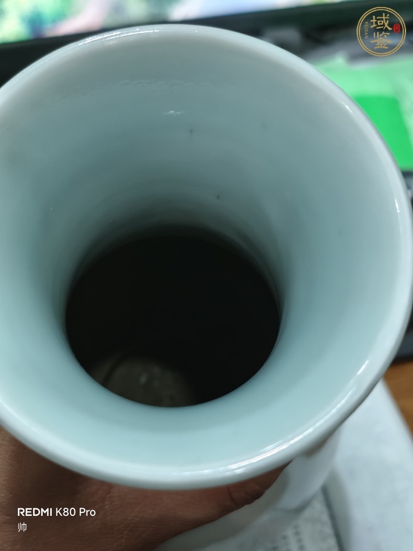 古玩豆青釉瓶真品鑒賞圖