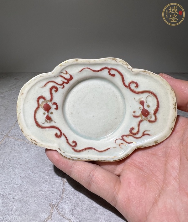 古玩船型描金茶托真品鑒賞圖