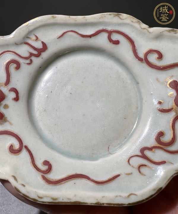古玩陶瓷船型描金茶托真品鑒賞圖