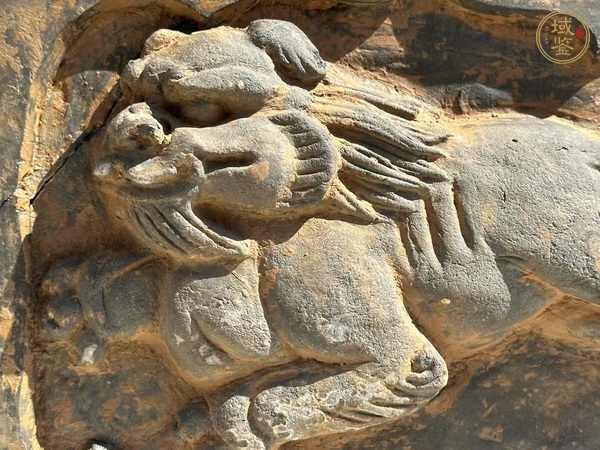 古玩陶瓷刀刻工跑獅圖磚雕真品鑒賞圖
