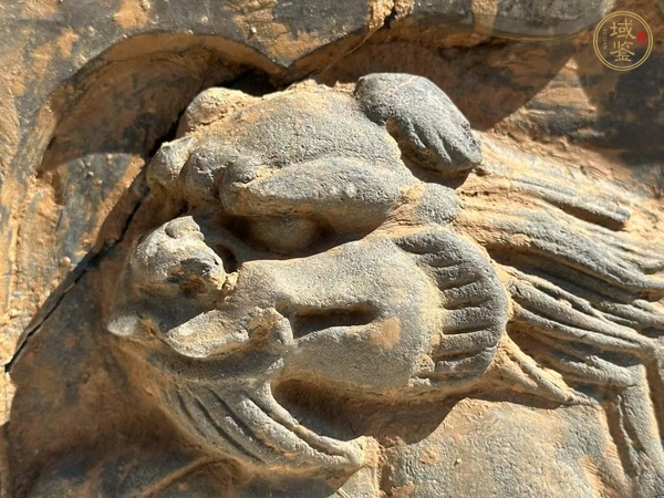 古玩陶瓷刀刻工跑獅圖磚雕真品鑒賞圖