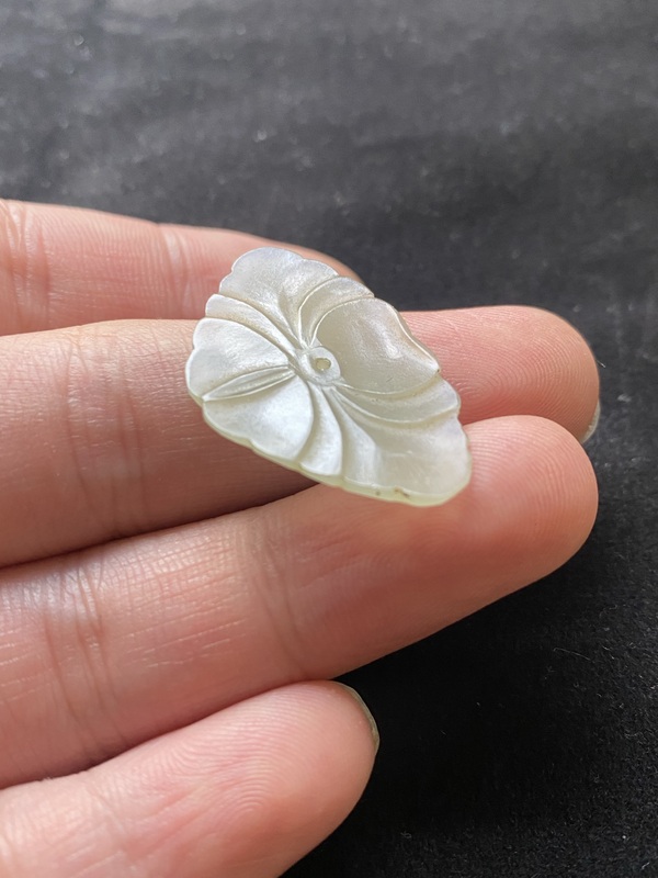 古玩玉器清代和田玉雕“帽花”拍賣，當前價格650元