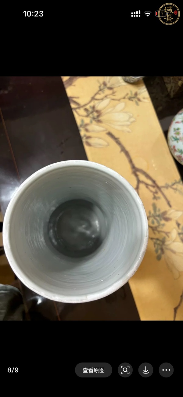 古玩陶瓷青花纏枝花卉紋貼塑龍紋瓶真品鑒賞圖