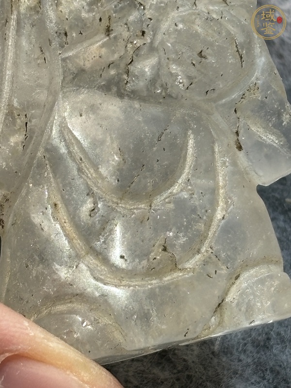 古玩玉器水晶雕“祝壽童子”把件真品鑒賞圖