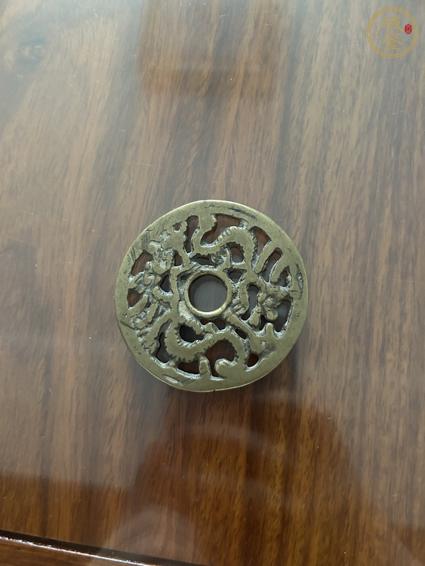 古玩銅器雙龍花錢真品鑒賞圖