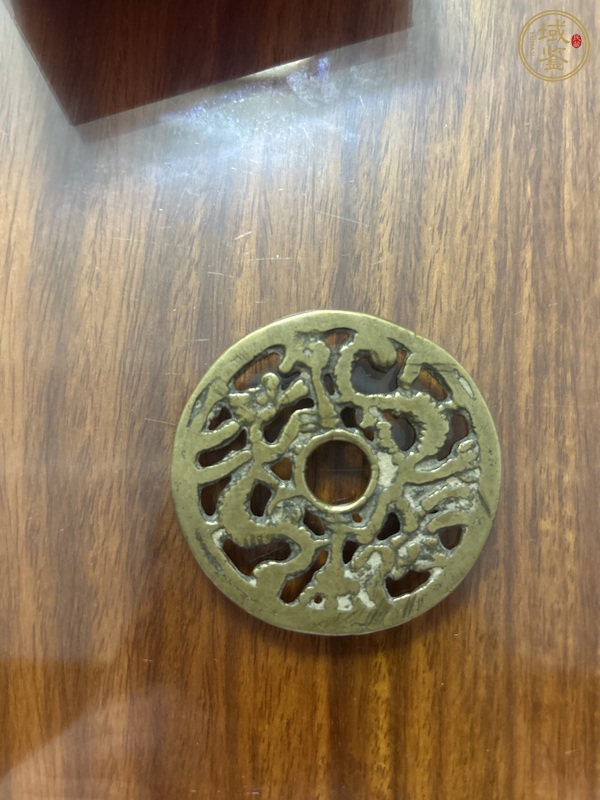 古玩銅器雙龍花錢真品鑒賞圖