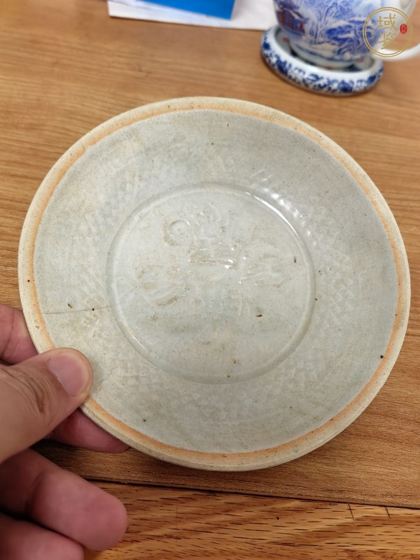 古玩陶瓷青白釉花卉紋水洗真品鑒賞圖