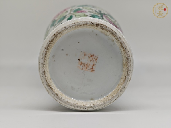 古玩陶瓷粉彩龍穿花紋雞腿瓶真品鑒賞圖