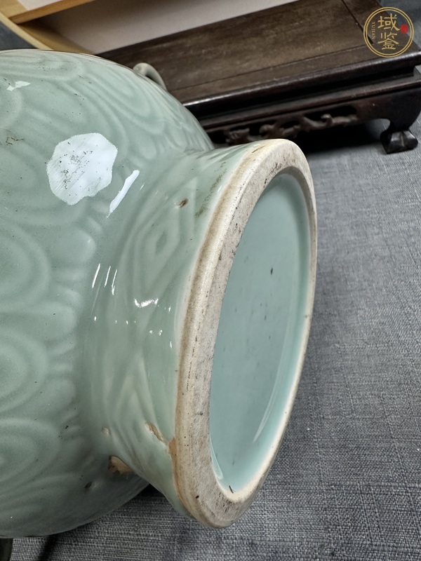 古玩陶瓷青釉尊真品鑒賞圖