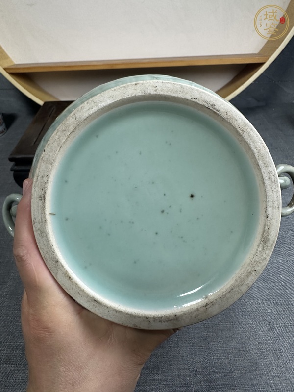 古玩陶瓷青釉尊真品鑒賞圖
