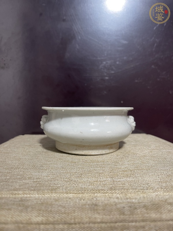 古玩陶瓷德化白瓷獅耳爐真品鑒賞圖