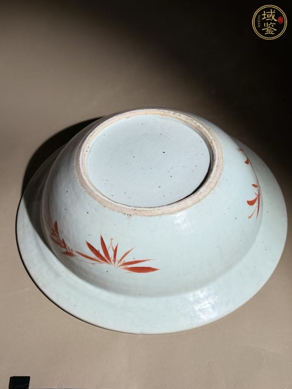 古玩陶瓷粉彩鳳穿牡丹圖折沿盆真品鑒賞圖