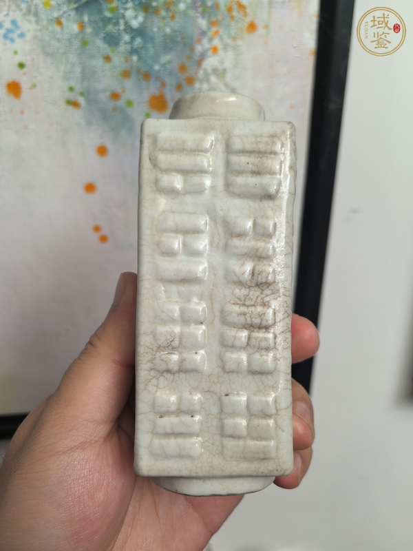 古玩陶瓷晚清哥釉琮式瓶真品鑒賞圖