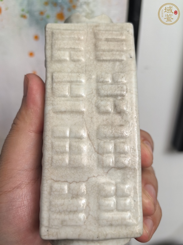 古玩陶瓷晚清哥釉琮式瓶真品鑒賞圖