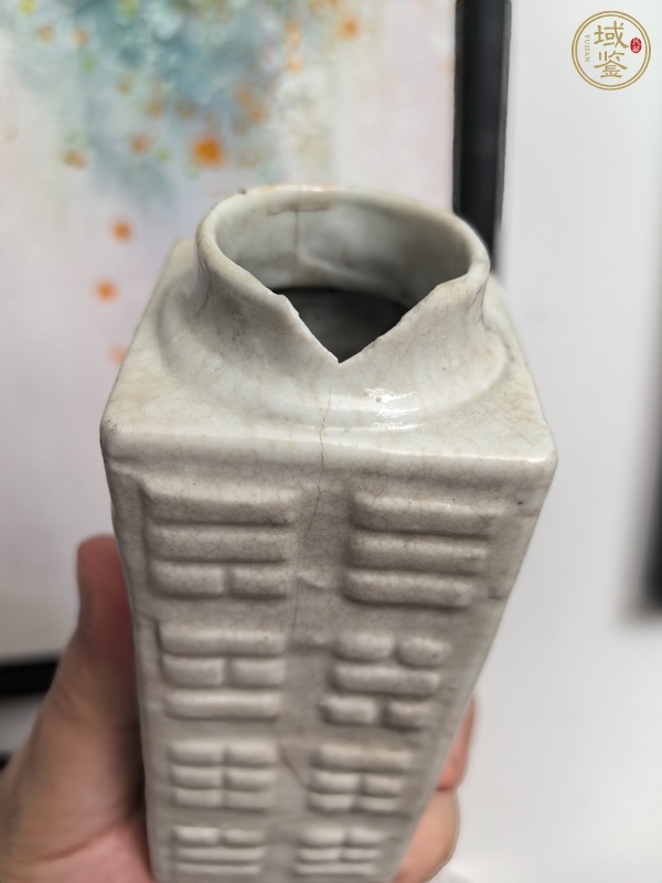 古玩陶瓷晚清哥釉琮式瓶真品鑒賞圖