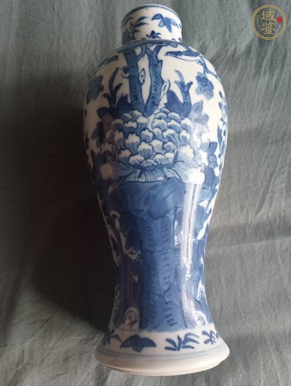 古玩陶瓷青花花鳥紋雞腿瓶，底圖模糊，偏老真品鑒賞圖