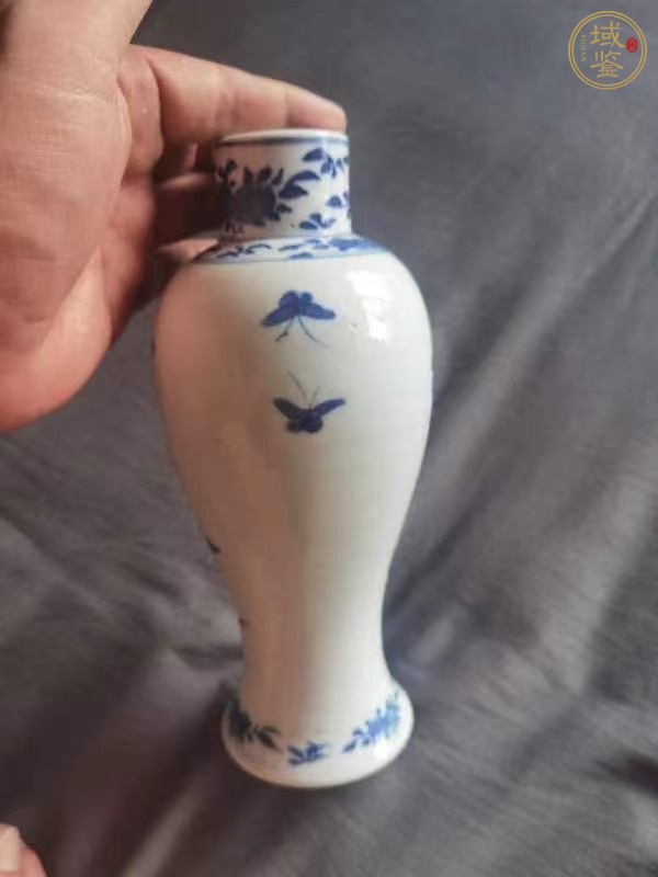 古玩陶瓷青花花鳥紋雞腿瓶，底圖模糊，偏老真品鑒賞圖