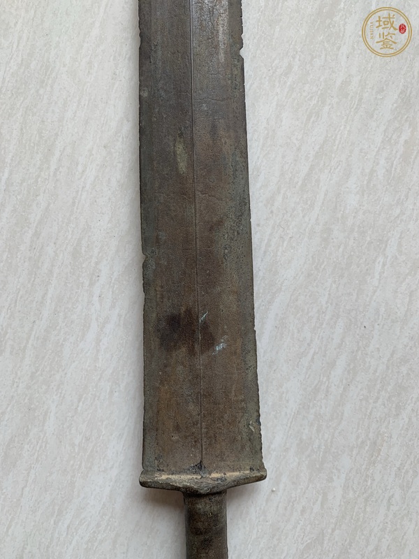 古玩銅器筒子柄銅劍真品鑒賞圖