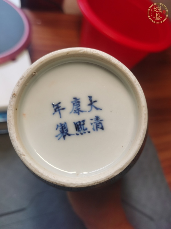 古玩陶瓷五彩洞石花卉紋棒槌瓶真品鑒賞圖
