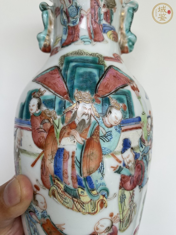 古玩陶瓷晚清粉彩瓶真品鑒賞圖