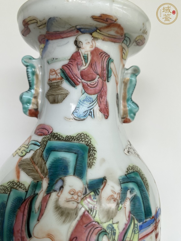 古玩陶瓷晚清粉彩瓶真品鑒賞圖