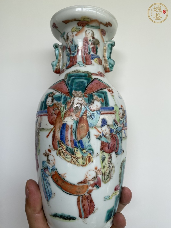 古玩陶瓷晚清粉彩瓶真品鑒賞圖