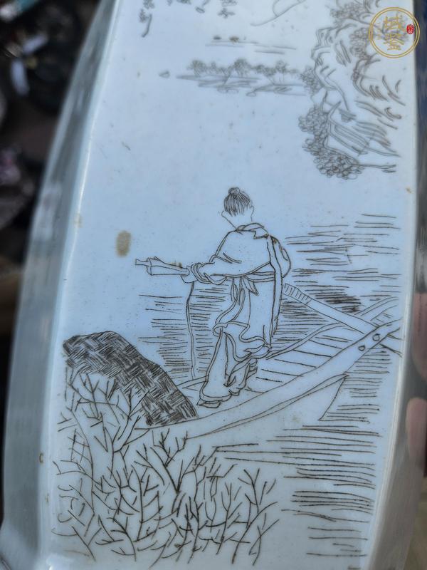 古玩陶瓷刻瓷瓶真品鑒賞圖
