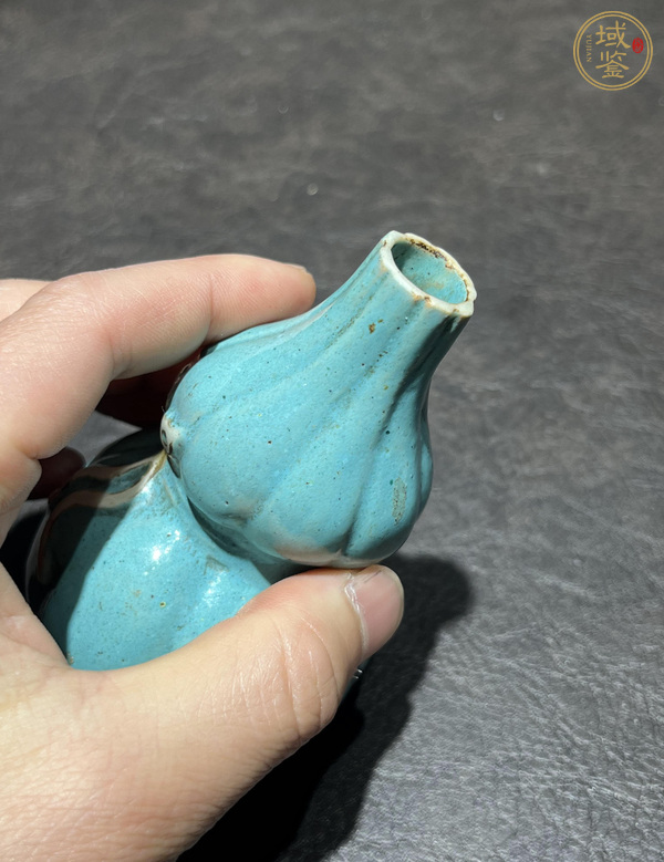 古玩陶瓷綠釉綬帶葫蘆瓶真品鑒賞圖