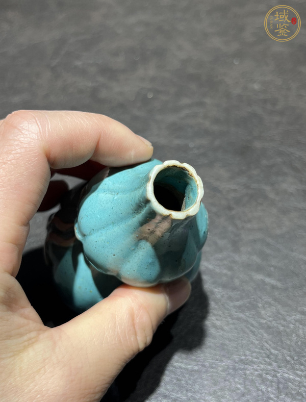 古玩陶瓷綠釉綬帶葫蘆瓶真品鑒賞圖