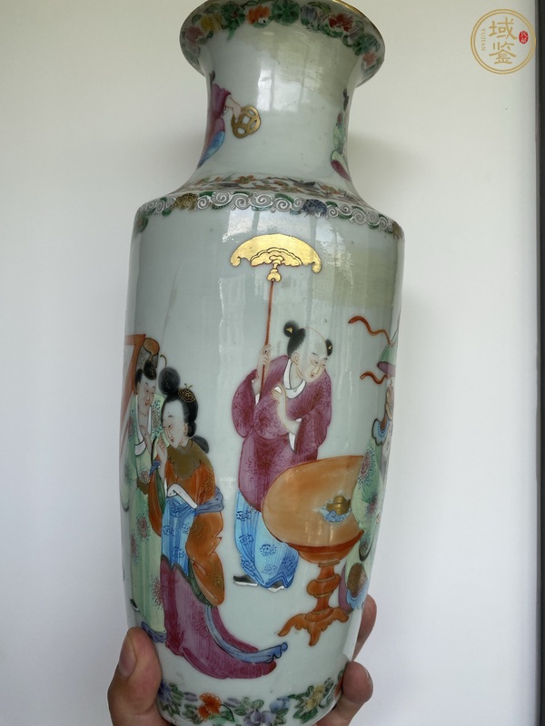古玩陶瓷廣彩人物瓶真品鑒賞圖