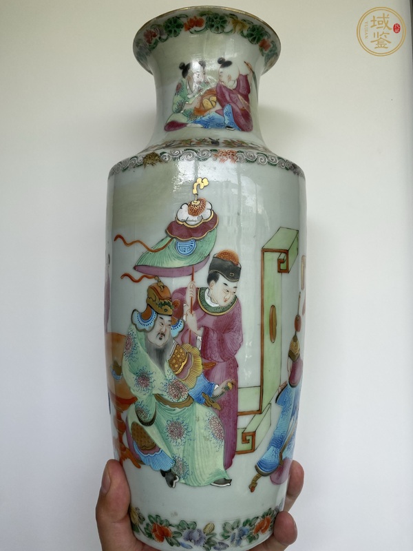 古玩陶瓷廣彩人物瓶真品鑒賞圖