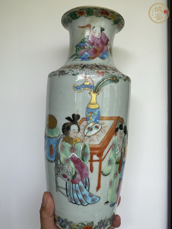 古玩陶瓷廣彩人物瓶真品鑒賞圖