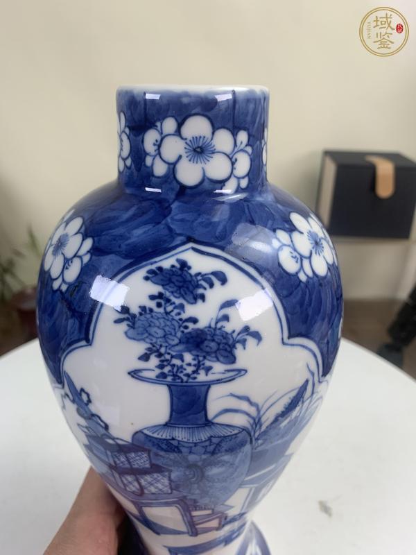 古玩陶瓷冰梅博古開窗蓋瓶真品鑒賞圖