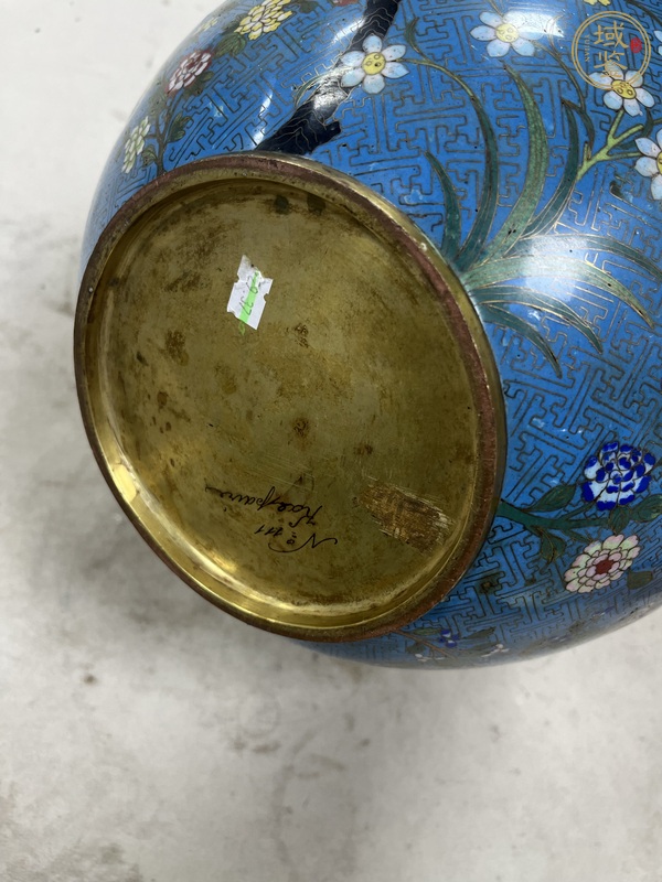 古玩陶瓷銅胎掐絲琺瑯花卉紋案缸真品鑒賞圖