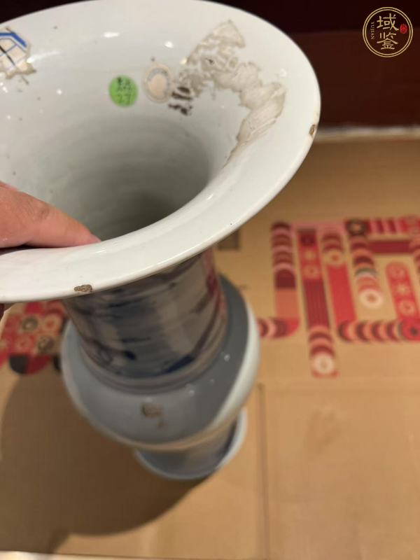 古玩陶瓷青化山水鳳尾尊真品鑒賞圖