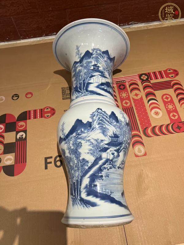 古玩陶瓷青化山水鳳尾尊真品鑒賞圖