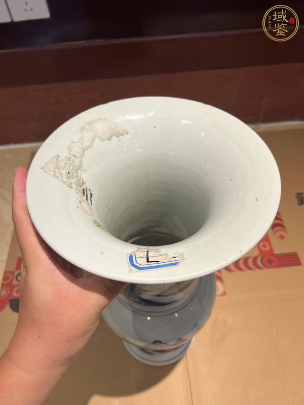 古玩陶瓷青化山水鳳尾尊真品鑒賞圖