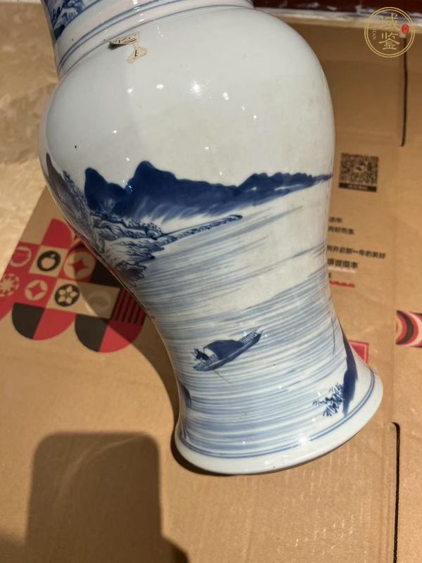 古玩陶瓷青化山水鳳尾尊真品鑒賞圖