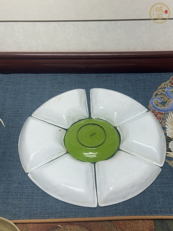 古玩陶瓷銅胎畫琺瑯彩花卉紋七攢盤真品鑒賞圖