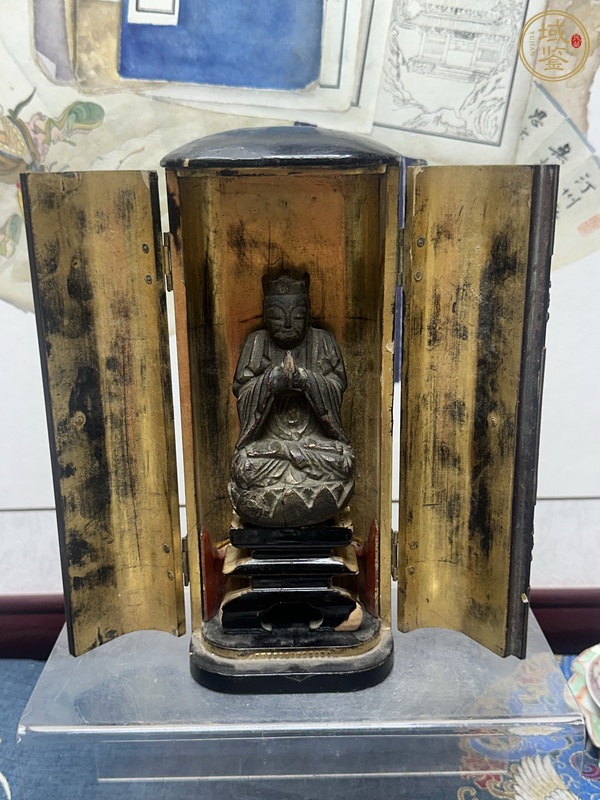 古玩陶瓷民國漆金木雕佛龕真品鑒賞圖