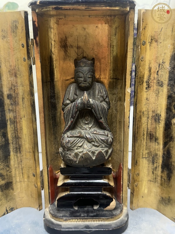 古玩陶瓷民國漆金木雕佛龕真品鑒賞圖