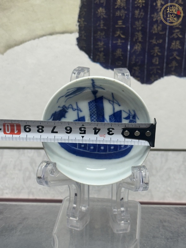 古玩陶瓷玩玉款帆船青花盤真品鑒賞圖